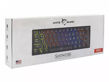 Klawiatura gamingowa mechaniczna WhiteShark Shinobi 60% czarna Outemu Red