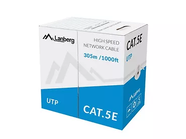 LANBERG Kabel UTP Kat.5E CCA 305m drut czerwony LCU5-10CC-0305-R