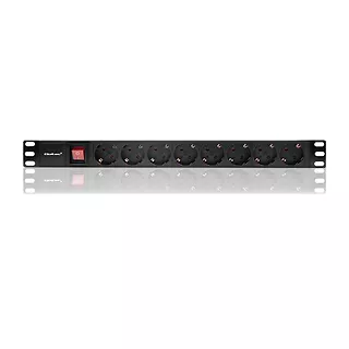 Qoltec Listwa zasilająca do szafy RACK 1U | 16A | PDU | 8xSCHUKO | 2m