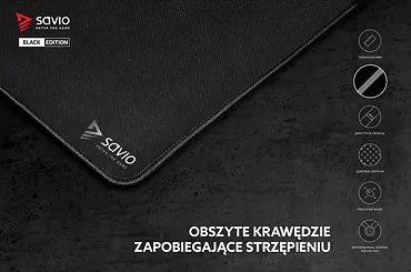 Elmak Podkładka pod mysz gaming SAVIO Black Edition Precision Control XXL 1000x500x3mm, obszyta