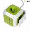 GreenBlue MagicCube poczwórne gniazdko prądowe, 2 wejścia usb 1,4m GB118