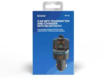 Transmiter FM Bluetooth 5.0 z ładowarką PD 18W SAVIO TR-12  Quick Charge 3.0 LED