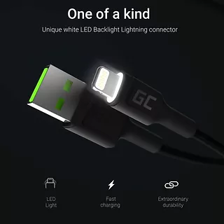 Green Cell Kabel zestaw 3x GC Ray USB - Lightning 120 cm,  LED