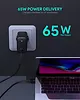 AUKEY PA-B3 Omnia GaN ładowarka sieciowa 2xUSB Power Delivery (1xUSB A+1xUSB C) 65W 5.4A