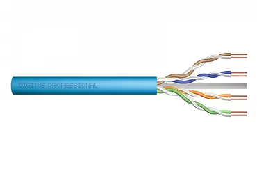 Digitus Kabel teleinformatyczny instalacyjny kat.6A, U/UTP, Dca, AWG 23/1, LSOH, 500m szpula Niebieski