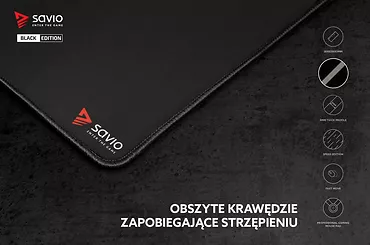 Elmak Podkładka pod mysz gaming SAVIO Black Edition Turbo Dynamic S 250x250x2mm, obszyta