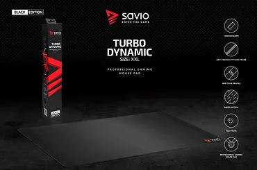 Elmak Podkładka pod mysz gaming SAVIO Black Edition Turbo Dynamic XXL 1000x500x3mm, obszyta