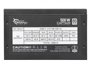 Zasilacz komputerowy WhiteShark Captain 500W 80 Plus