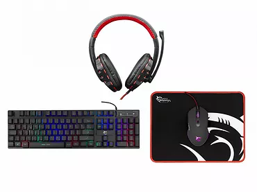 Zestaw klawiatura, mysz, słuchawki, podkładka WhiteShark Comanche 3