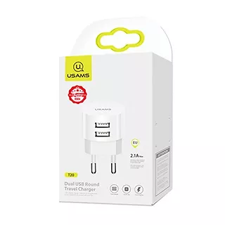 USAMS Ładowarka sieciowa T20 2XUSB 2,1A USB-C Kabel