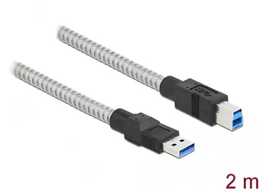 Delock Kabel USB-A(M)-USB-B(M) 3.0 2m srebrny     86779