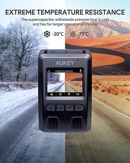 AUKEY DR02D Zestaw dwóch kamer samochodowych Rejestratorów | Full HD 1920x1080@30p | 170° i 152° | microSD | 1.5" LED