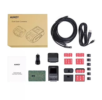 AUKEY DR02D Zestaw dwóch kamer samochodowych Rejestratorów | Full HD 1920x1080@30p | 170° i 152° | microSD | 1.5" LED