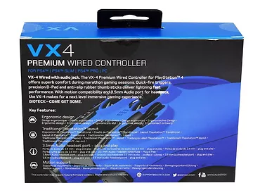 Kontroler przewodowy Gioteck VX4 PS4/PC niebieski