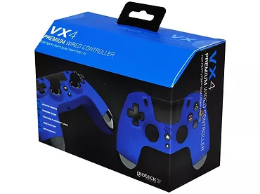 Kontroler przewodowy Gioteck VX4 PS4/PC niebieski