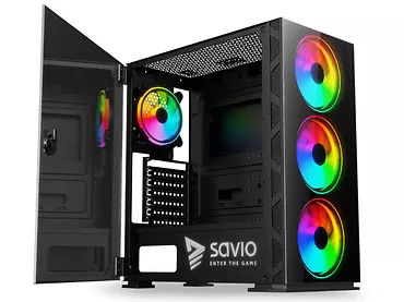 Obudowa komputerowa Midi Tower ATX SAVIO Prime X1 ARGB Glass Fan 4x120mm