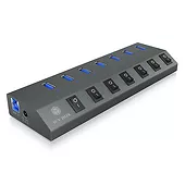 IcyBox IB-HUB1701-C3 7xUSB Type-A, włącznik/wyłącznik dla każdego USB portu