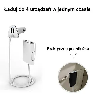 AWEI Rozdzielacz przedłużacz gniazda zapalniczki C-400 4xUSB 9,6A