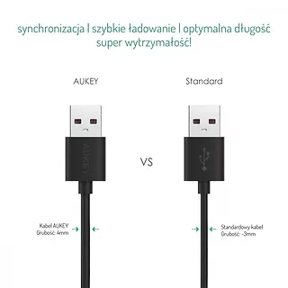 AUKEY CB-D12 OEM szybki kabel Quick Charge micro USB-USB | 1.2m | 480 Mbps