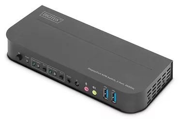 Digitus Przełącznik KVM 2 portowy DisplayPort do HDMI 2x1 4K 60Hz  2xUSB audio