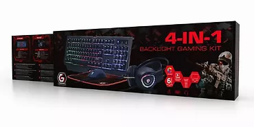 Gembird Zestaw Gamingowy 4 w 1 klawiatura/mysz/słuchawki/podkładka