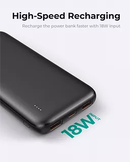 AUKEY PB-N73S ultraszybki Power Bank | 10000 mAh | 4xUSB | Quick Charge 3.0 | Power Delivery 3.0 | 18W | LED | kabel USB-C