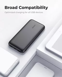 AUKEY PB-N73S ultraszybki Power Bank | 10000 mAh | 4xUSB | Quick Charge 3.0 | Power Delivery 3.0 | 18W | LED | kabel USB-C