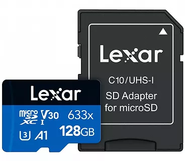 Lexar Karta pamięci microSDXC 128GB 633x 100/45MB/s CL10 adapter