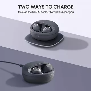 AUKEY EP-T10 True Wireless TWS słuchawki bezprzewodowe Bluetooth 5 | wodoodporne IPX5 | dotykowe | 28h pracy | 10mm przetwornik | ładowanie bezprzewodowe