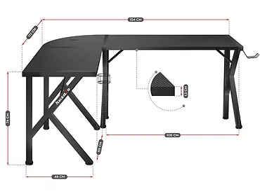 Huzaro biurko gamingowe Hero 6.3 czarne