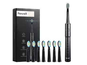 Szczoteczka soniczna z zestawem końcówek FairyWill FW-E11 (Czarna)