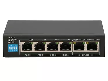 Switch PoE Extralink EUROS V2 4xPoE, 2xLAN UPLINK do 250m