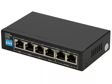 Switch PoE Extralink EUROS V2 4xPoE, 2xLAN UPLINK do 250m