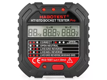 Tester gniazd z wyświetlaczem cyfrowym Habotest HT107D