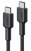 AUKEY CB-CC03 OEM nylonowy kabel Quick Charge USB C - USB C | 0.3m | 5Gbps | 60W PD | 20V