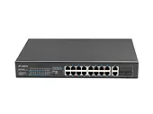 Lanberg Przełącznik Switch 16X100MB POE+/2XCombo niezarządzalny rack 19 cali Gigabit Ethernet 250W