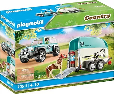 Playmobil Zestaw figurek Country 70511 Samochód z przyczepą dla kucyka