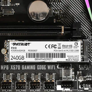Patriot Dysk SSD P310 240GB M.2 2280 1700/1000 PCIe NVMe Gen3 x 4
