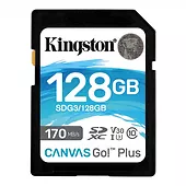 Kingston Karta pamięci SD 128GB Canvas Go Plus 170/90MB/s CL10 U3 V30