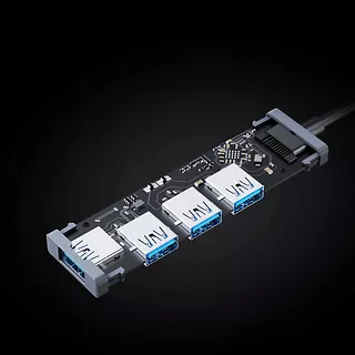 AUKEY CB-H36 aluminiowy HUB USB-A | Ultra Slim | 4w1 | 4xUSB 3.0 | 5Gbps