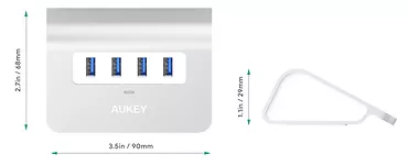 AUKEY CB-H5 aluminiowy HUB USB-A | 4xUSB 3.0 | 5Gbps