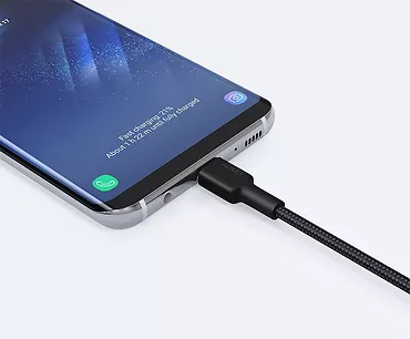 AUKEY CB-CA03 OEM nylonowy kabel Quick Charge USB C-USB A 3.1 | FCP | AFC | 0.3m | 5Gbps | 3A | 60W PD | 20V