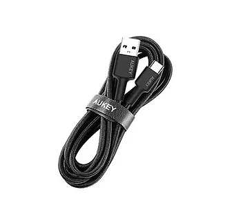 AUKEY CB-CA03 OEM nylonowy kabel Quick Charge USB C-USB A 3.1 | FCP | AFC | 0.3m | 5Gbps | 3A | 60W PD | 20V