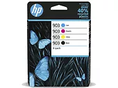 HP 903 6ZC73AE zestaw 4 oryginalnych wkładów/tuszy Czarny/błękitny/purpurowy/żółty