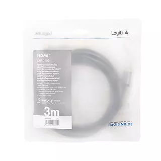 LogiLink Kabel HDMI 4K/60Hz, aluminium 3m Czarny