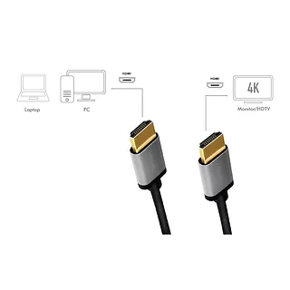 LogiLink Kabel HDMI 4K/60Hz aluminium 5m Czarny