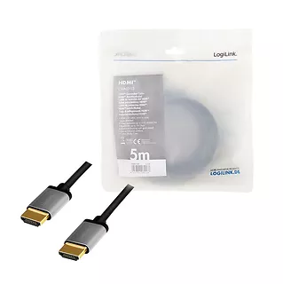 LogiLink Kabel HDMI 4K/60Hz aluminium 5m Czarny