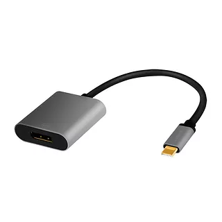 LogiLink Adapter USB-C do DP/F, 4K/60Hz, Aluminiowy 0.15m