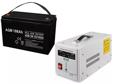 Akumulator żelowy bezobsługowy AGM UPS 12V 100Ah + Zasilacz awaryjny SINUS PRO 1000E 1000VA 12/230V