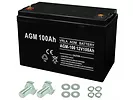 Akumulator żelowy bezobsługowy AGM UPS 12V 100Ah + Zasilacz awaryjny SINUS PRO 1000E 1000VA 12/230V